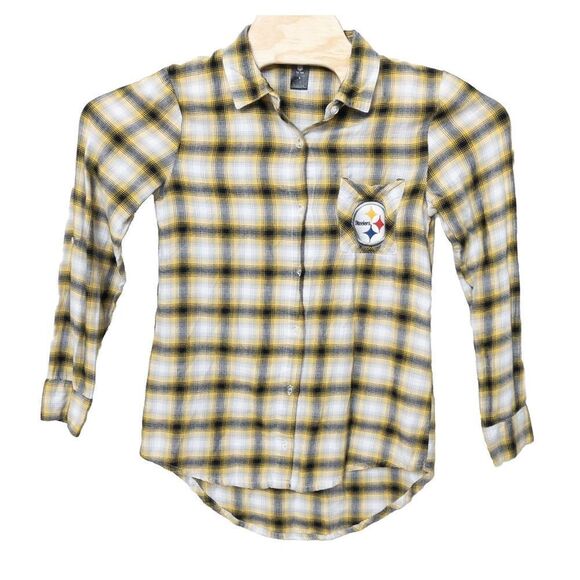 Pittsburgh Steelers NFL Team Apparel Flannel Long Sleeve Mens Small - Picture 2 of 10